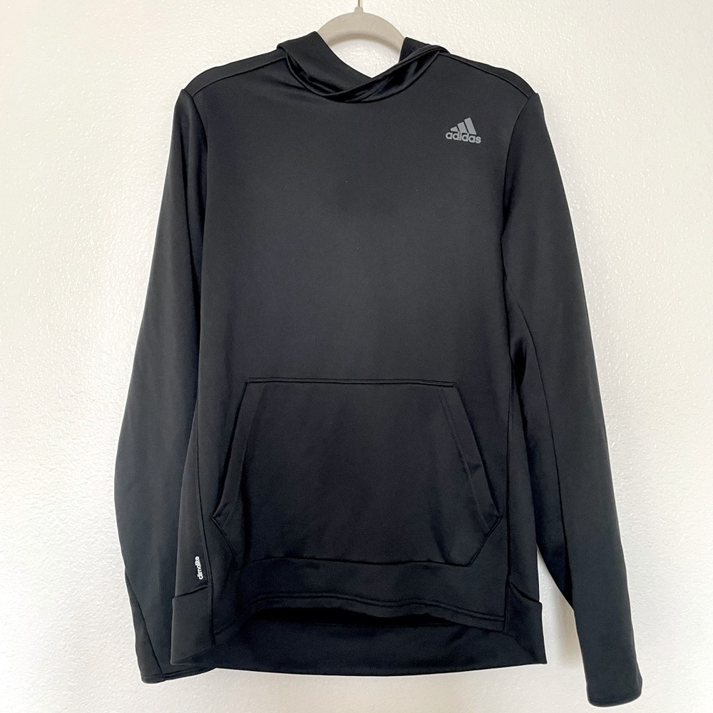 Adidas Athletic Hoodie, Black, Mens Medium
